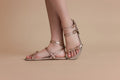 Vera Leather Multi-Strap Sandals - Blush Gold