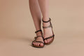 Vera Leather Multi-Strap Sandals - Amber