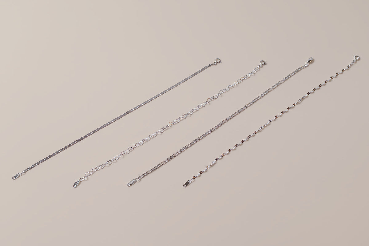 Sterling Silver Heart Chain Anklet