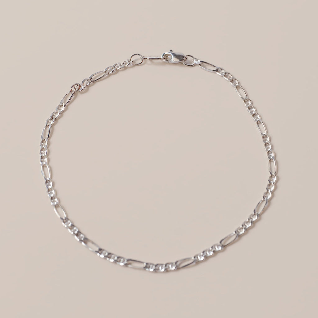 Sterling Silver Figaro Chain Anklet
