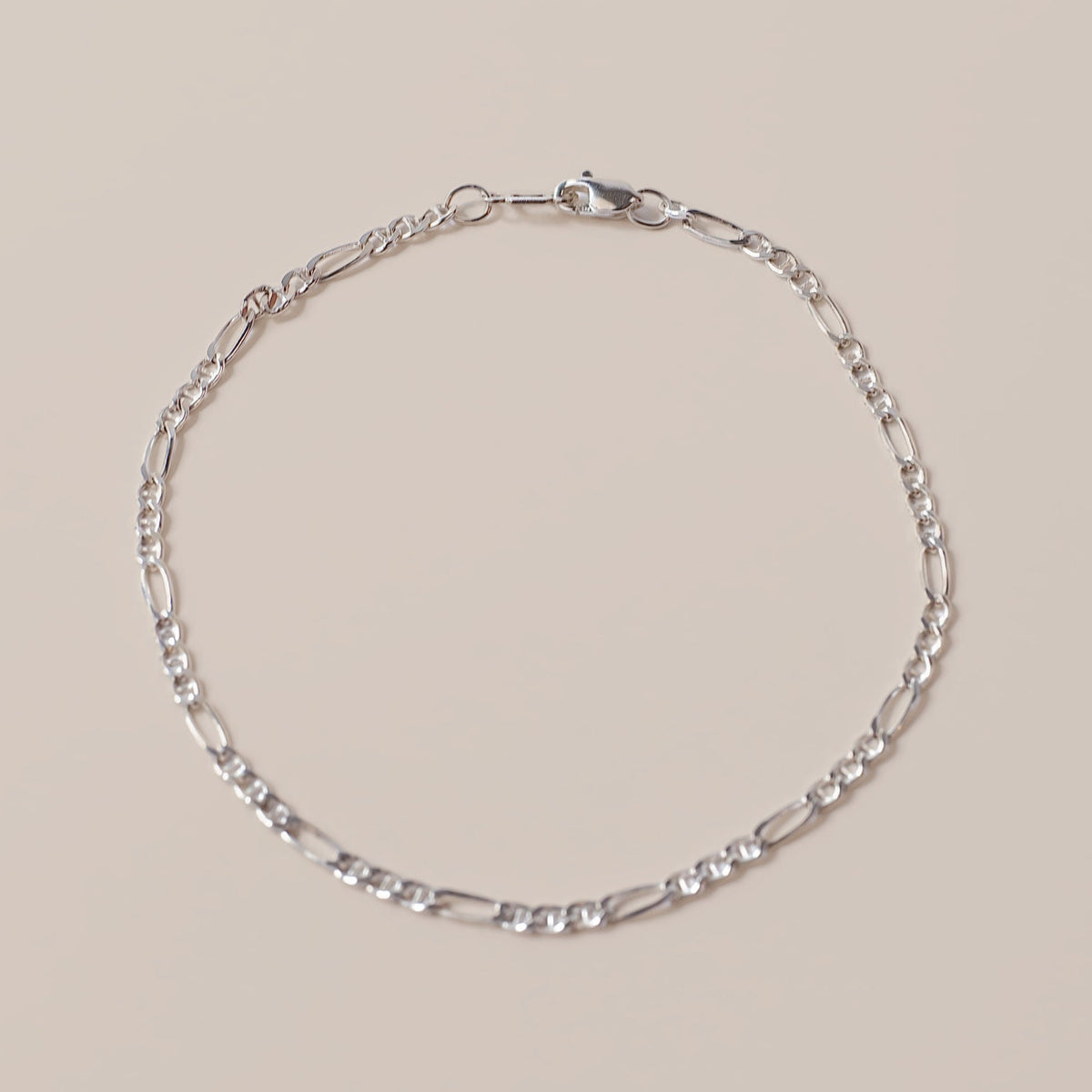 Sterling Silver Figaro Chain Anklet