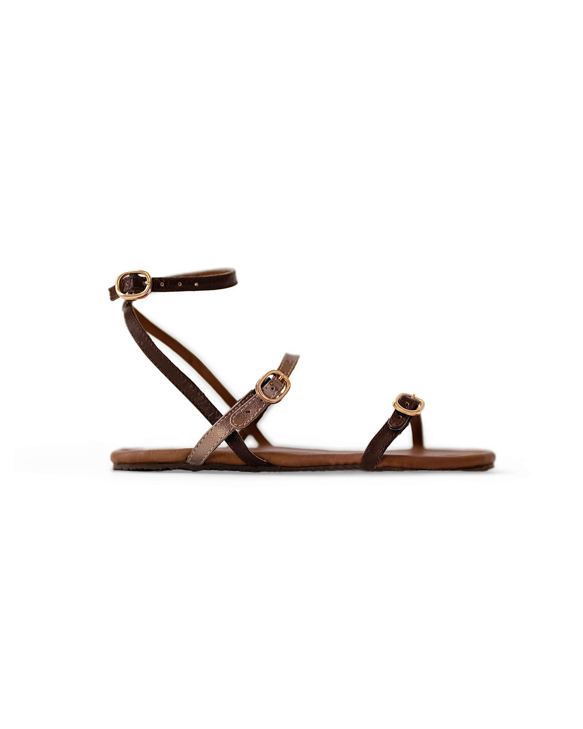 Vera Leather Multi-Strap Sandals - Amber
