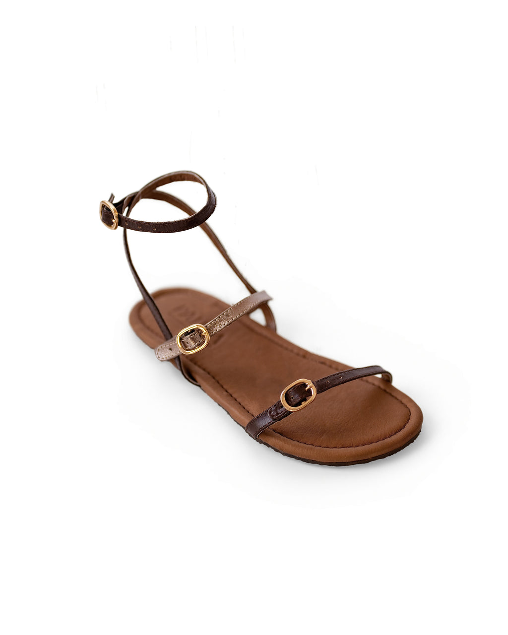 Vera Leather Multi-Strap Sandals - Amber
