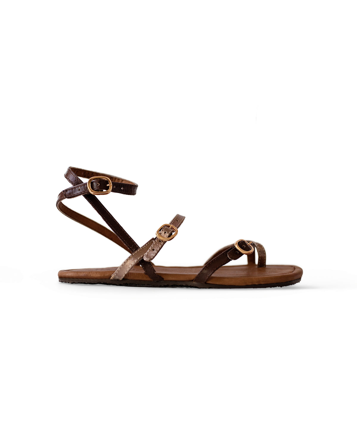 Alma Leather Toe-Strap Sandals - Amber