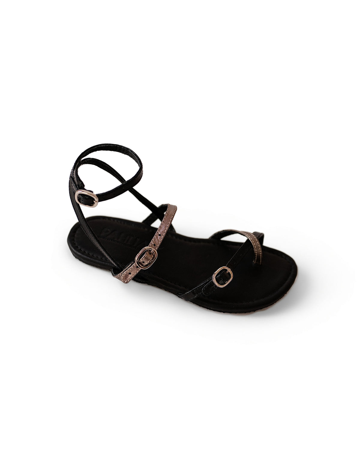 Alma Leather Toe-Strap Sandals - Onyx