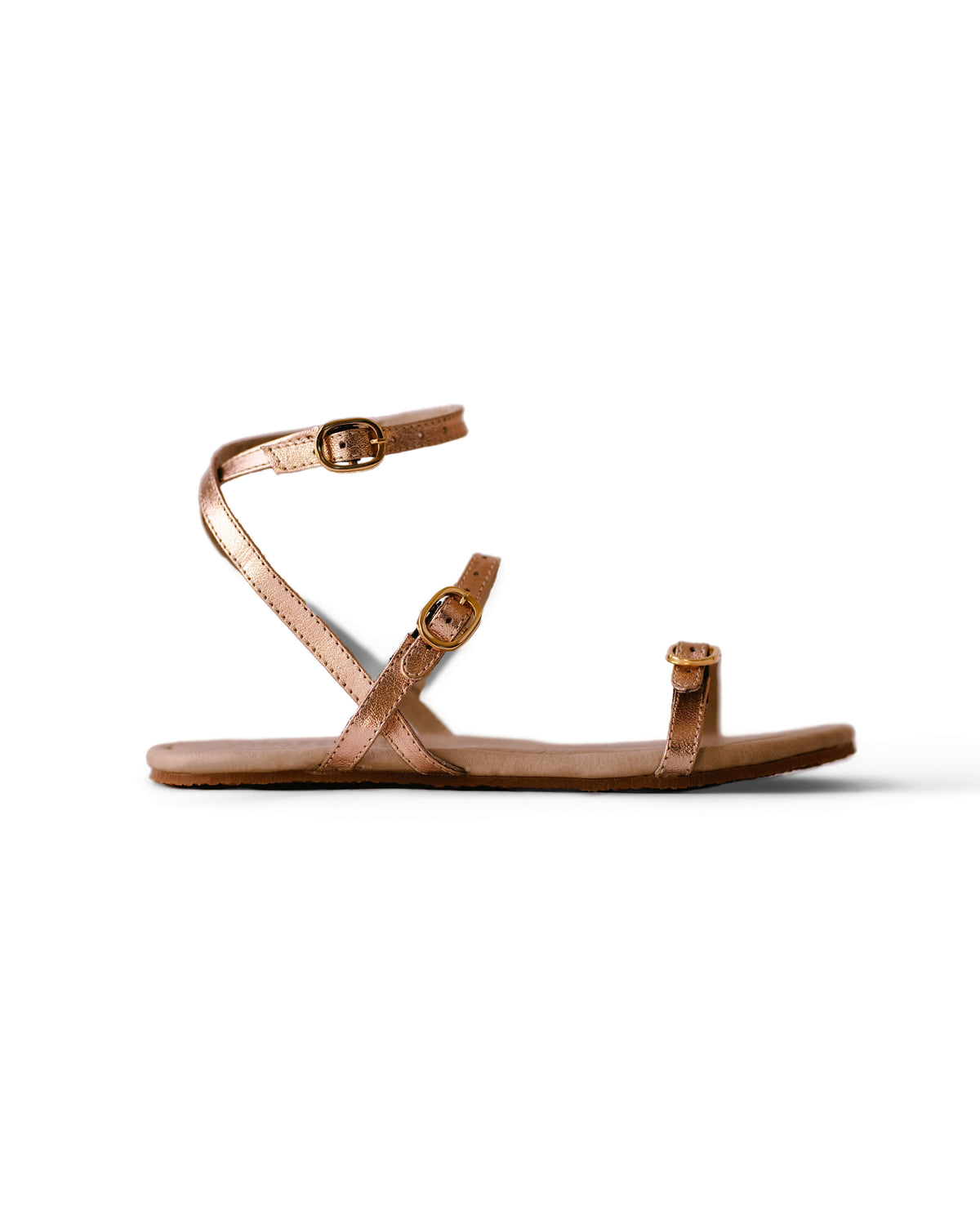 Vera Leather Multi-Strap Sandals - Blush Gold