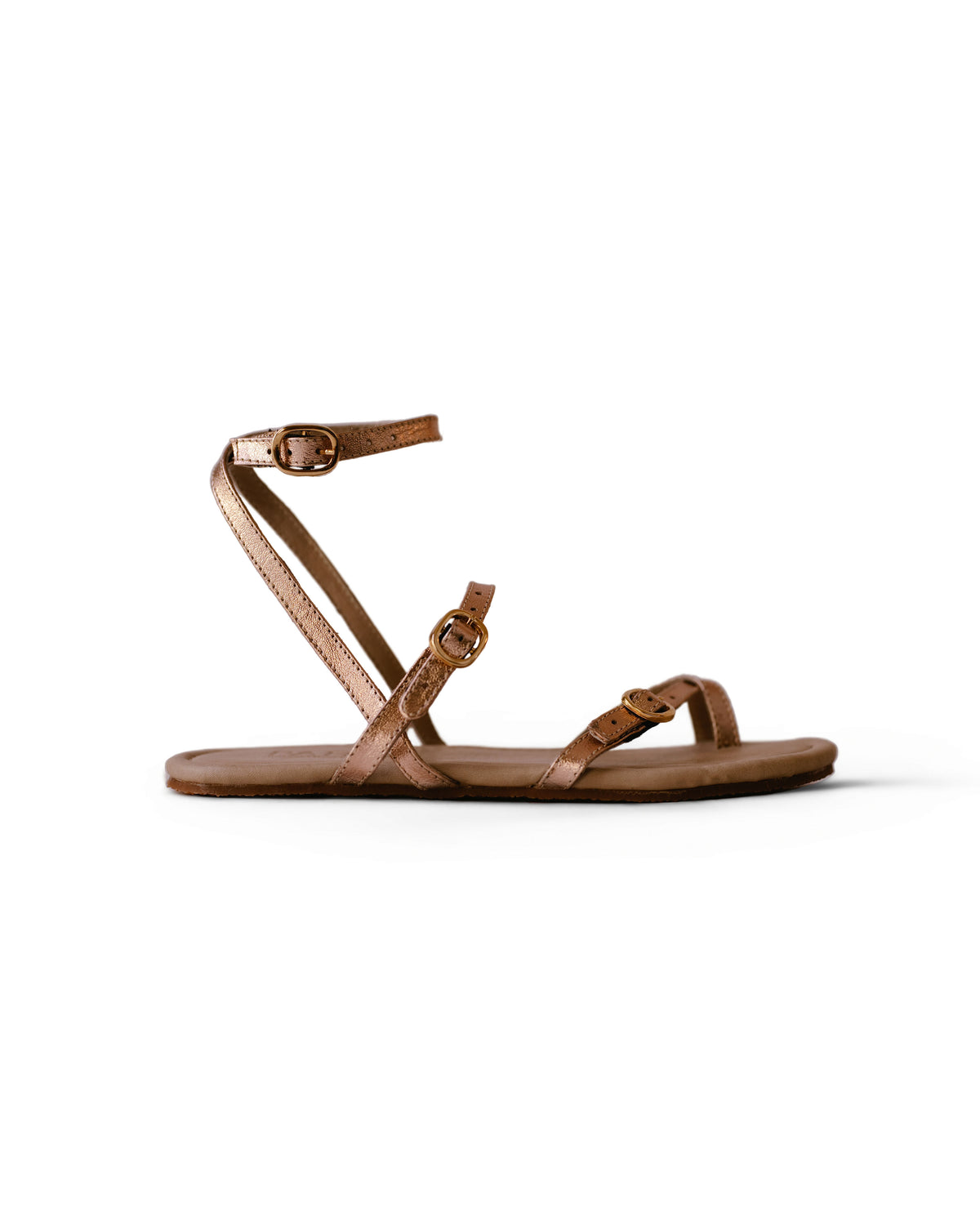 Alma Leather Toe-Strap Sandals - Blush Gold